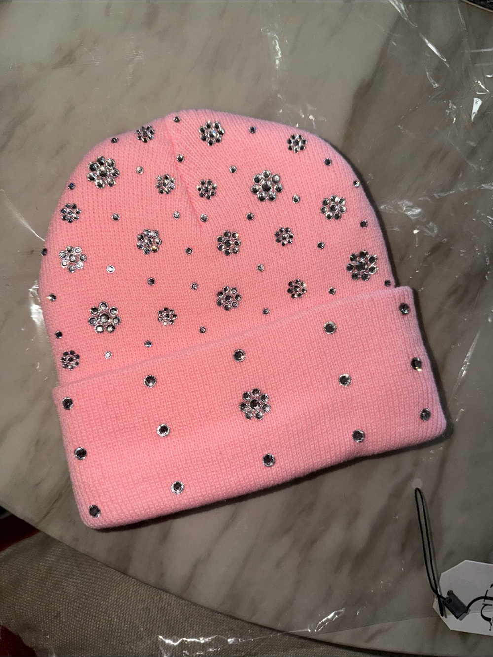“Silver Petal Rain” Beanie